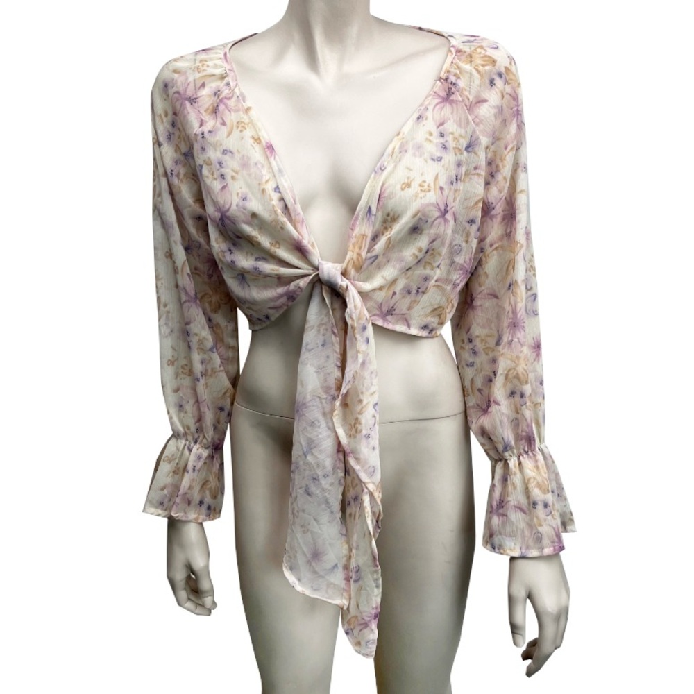 DAZY Floral Tie‎ Open Cover Up
